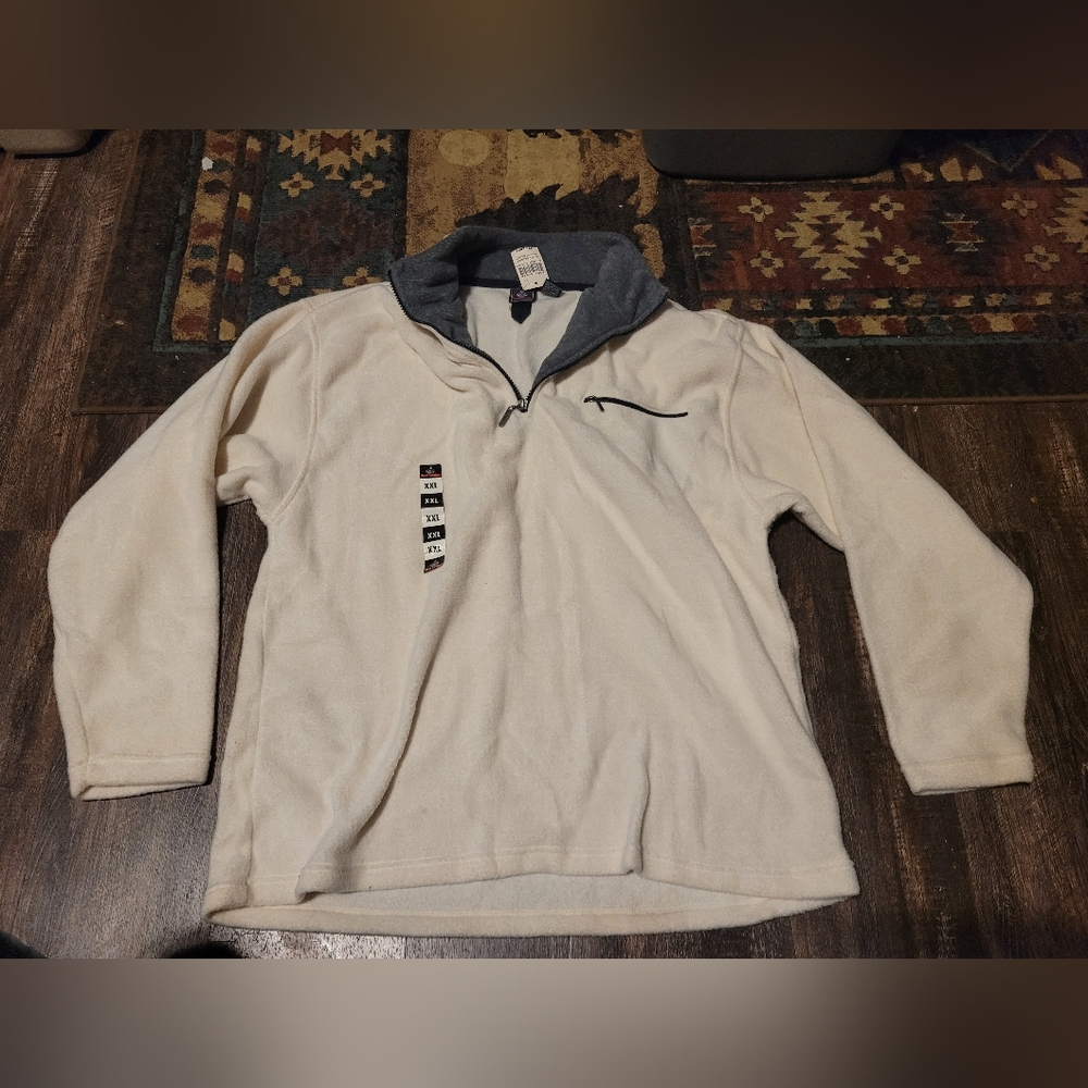 Foot Locker Fleece pullover Sweatshirt white/cream XXL with tag